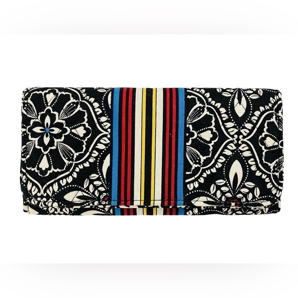 Vera Bradley Barcelona Hard Wallet Floral Black and White